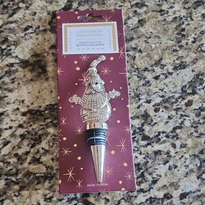 Silver Santa Bottle Stopper